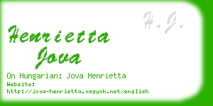 henrietta jova business card